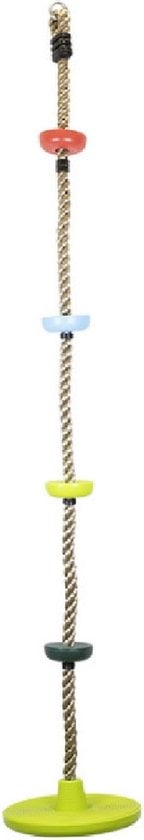 Greenmill - Klimtouw met kleurrijke plastic knopen en schijf - nylon klimtouwen