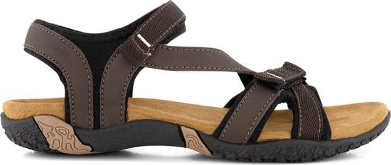 Travelin' Helsem - PU leren Dames - Wandelsandalen met profielzool - Bruin leer - nylon klimtouwen #5
