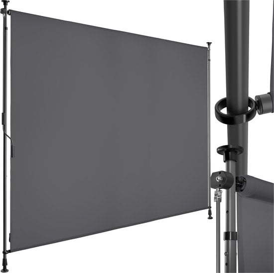 tectake® Klemluifel Taija met Handslinger - 200 x 310 cm - Zonwering - Verticaal Zonnescherm - Ondoorzichtig Rolgordijn Buiten - In Hoogte Verstelbare Luifel voor Terra en Tuin - Snel te Monteren Balkonscherm - Antraciet - luifel #9