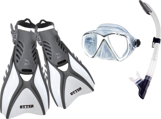 IST Sports Martinique Snorkelset Volwassenen - Maat 44 tot 48 - Met Snorkelbril, Snorkel en Vinnen - Siliconen - Wit - Severin Elektrische melkopschuimers #6
