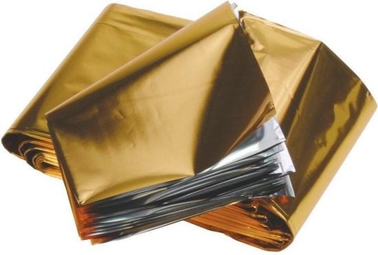 10 stuks - nooddeken - Isolatiedeken - Reddingsdeken - goud/zilver (1,6 x 2,1 meter) - reddingsvest #10