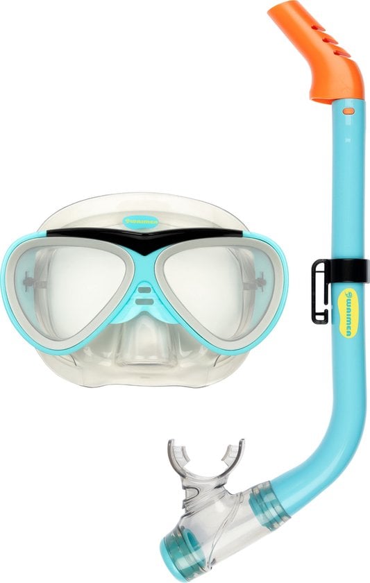 Waimea Duikbril met Snorkel - Kinderen - Blauw - Lens van Gehard Glas - snorkelseten aqua lung sport